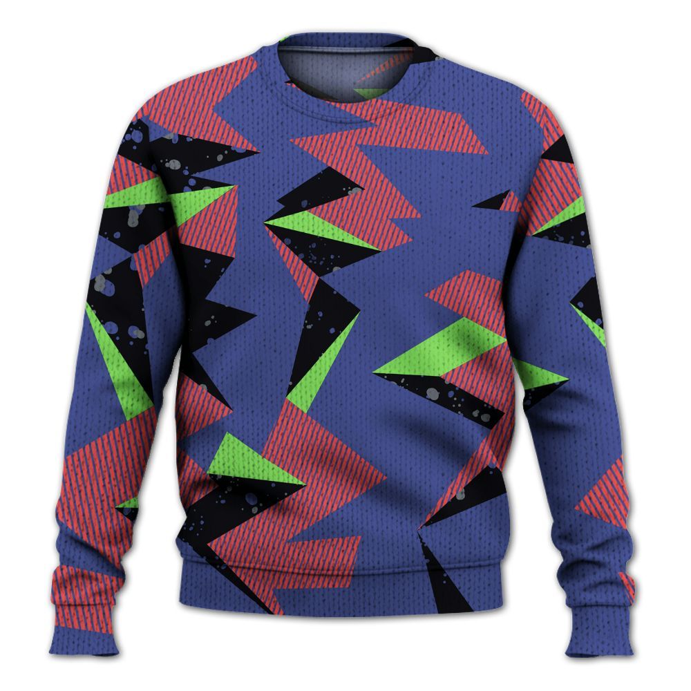 Knitted Sweater To Match KD 4 Nerf - Geometric Camouflage Pattern