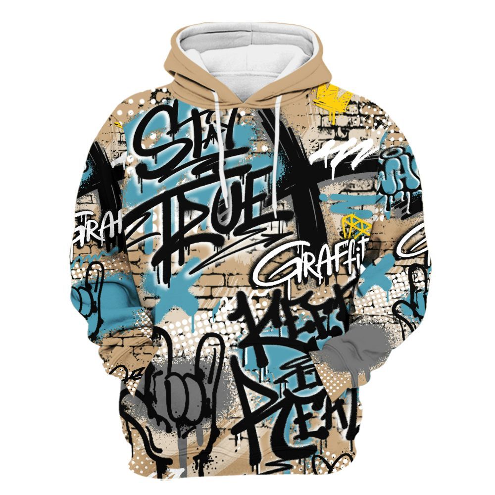 Hoodie To Match H-Town 11s - True It Real Graffiti Streetwear All Over Print