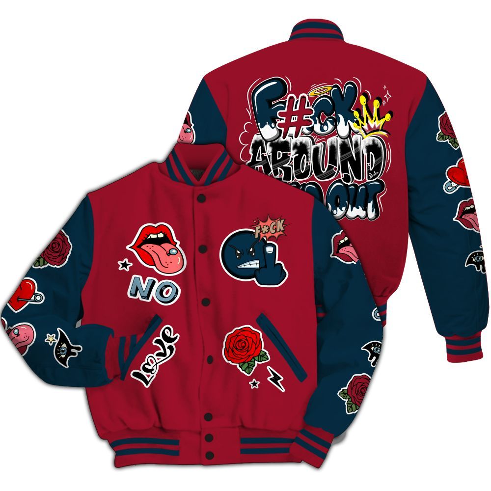 Varsity Jacket To Match Mid Multi Color 2022 1s - FK Around Find Out All Over Print