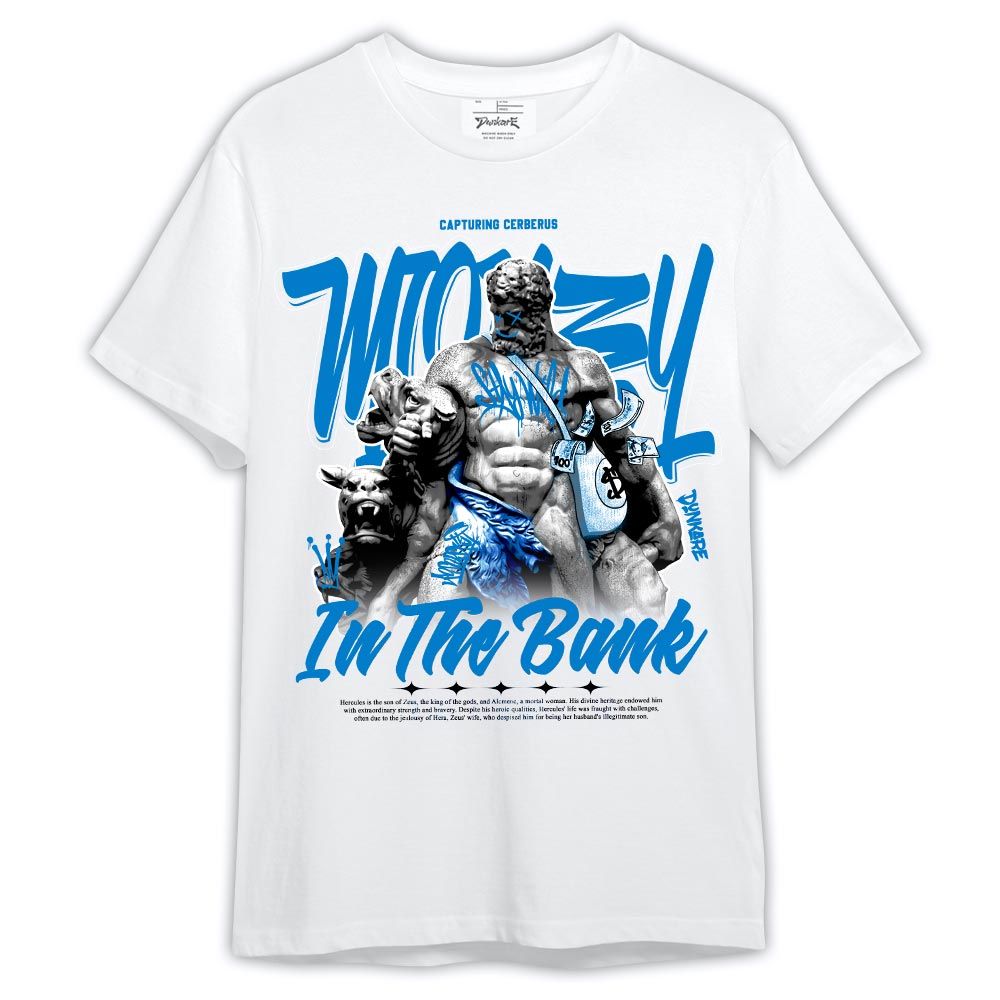 Shirt To Match Industrial Blue 4s - Graphic Money In The Bank Shirt Military Blue 4s Outfit