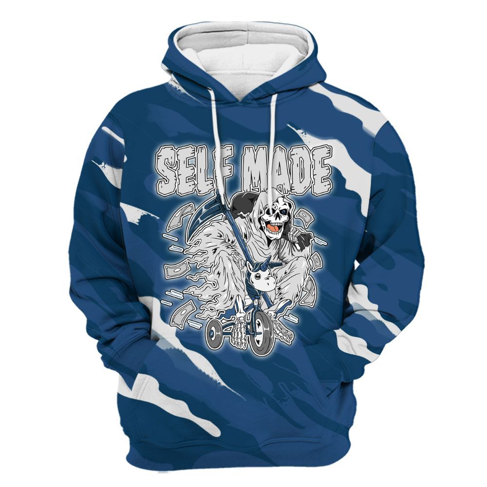 Hoodie To Match High OG Midnight Navy 1s - Self Make Skeleton Colored All Over Print