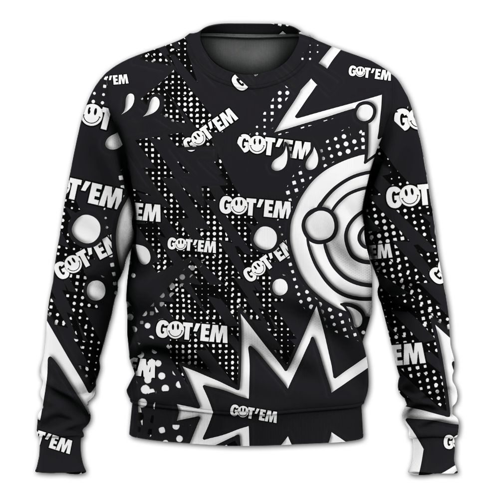 Sweatshirt To Match White Thunder 4s - Retro Vintage 90s All Over Print