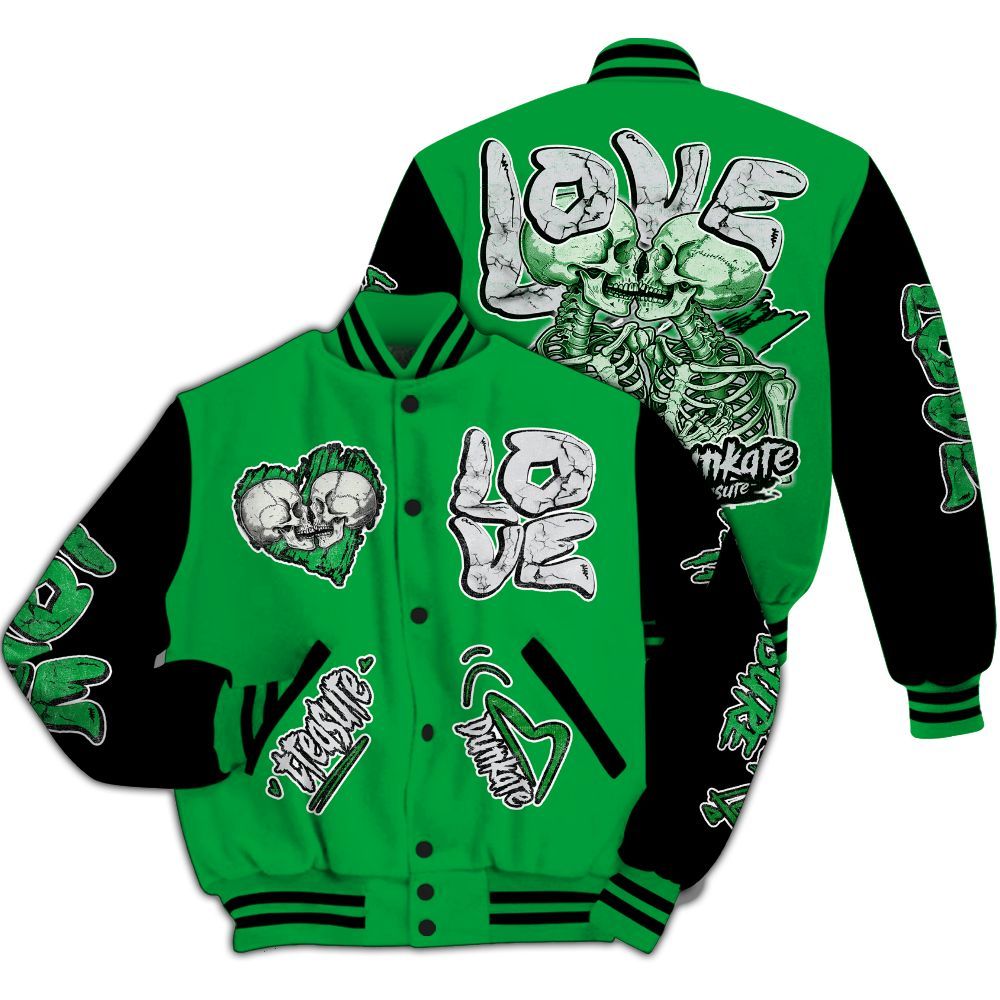Varsity Jacket To Match Low Lucky Green 1s - Skull Bear All Over Print