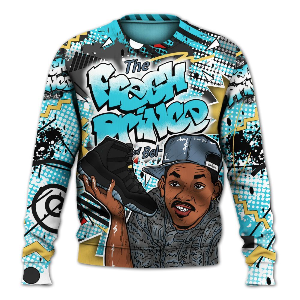 Sweatshirt To Match Retro Gamma Blue 11s - Fresh Sneaker 90s All Over Print