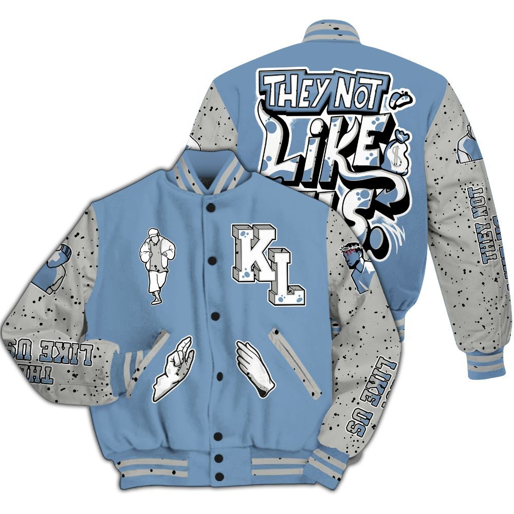 Varsity Jacket To Match University Blue 4s - Dislike Us Graphic All Over Print