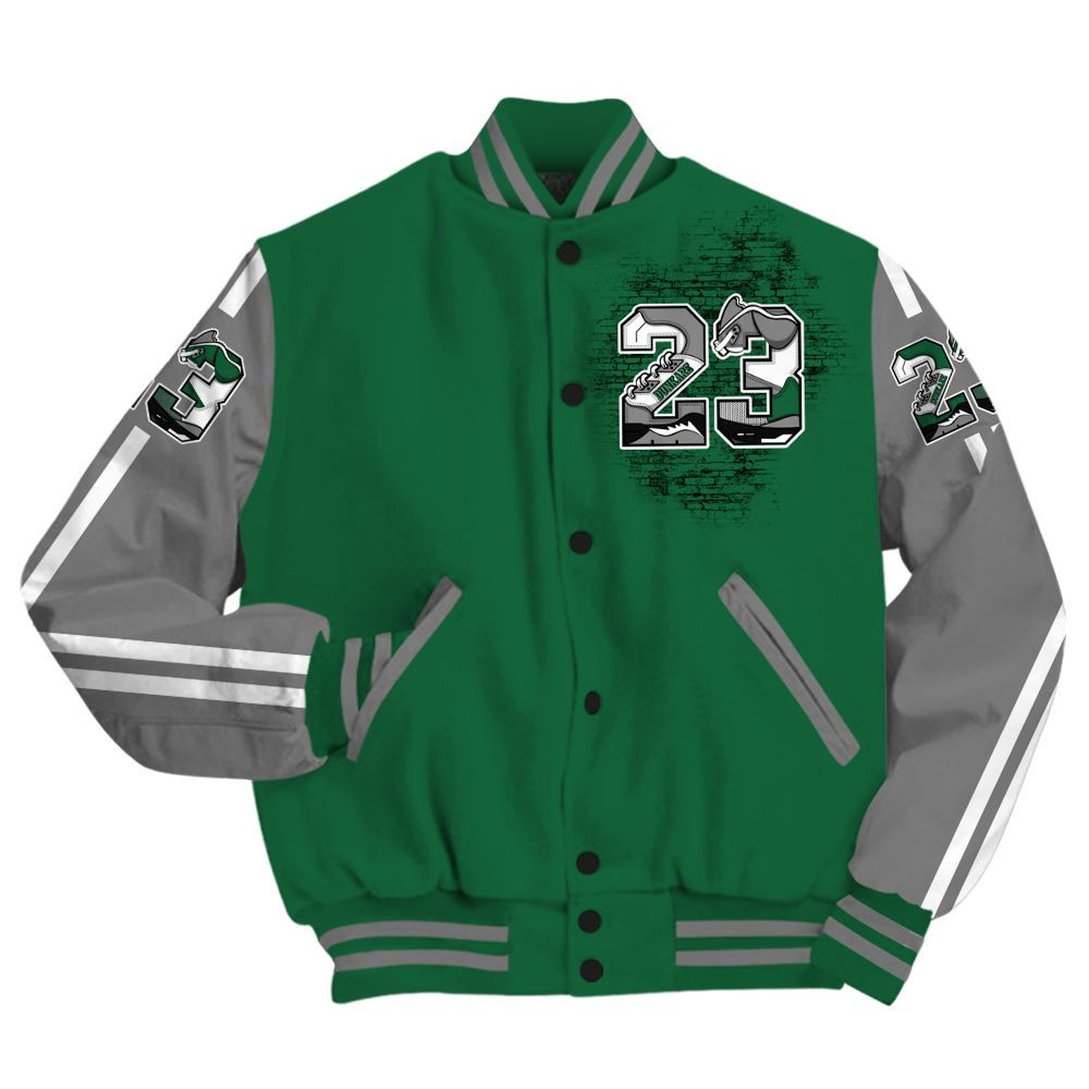 Varsity Jacket To Match High Gorge Green 1s - Custom Name Number 23 5s All Over Print