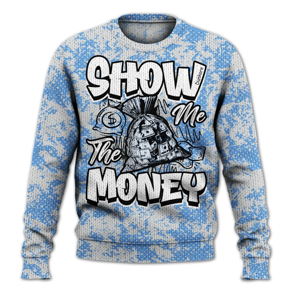 Knitted Sweater To Match University Blue 6s - Show Me The Money Retro