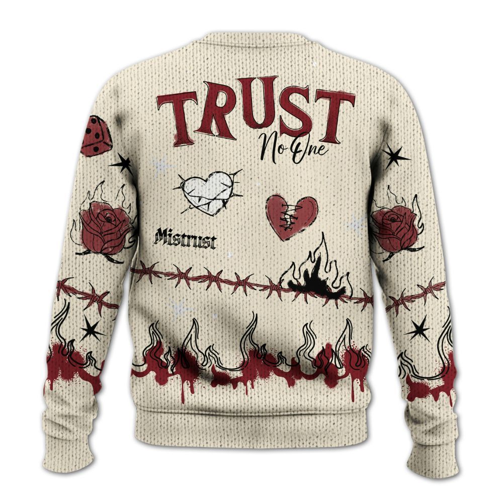 Sweater To Match Valentine's Day 2026 4s - Trust No One Snake-Bite Doodle Crayon Graphic