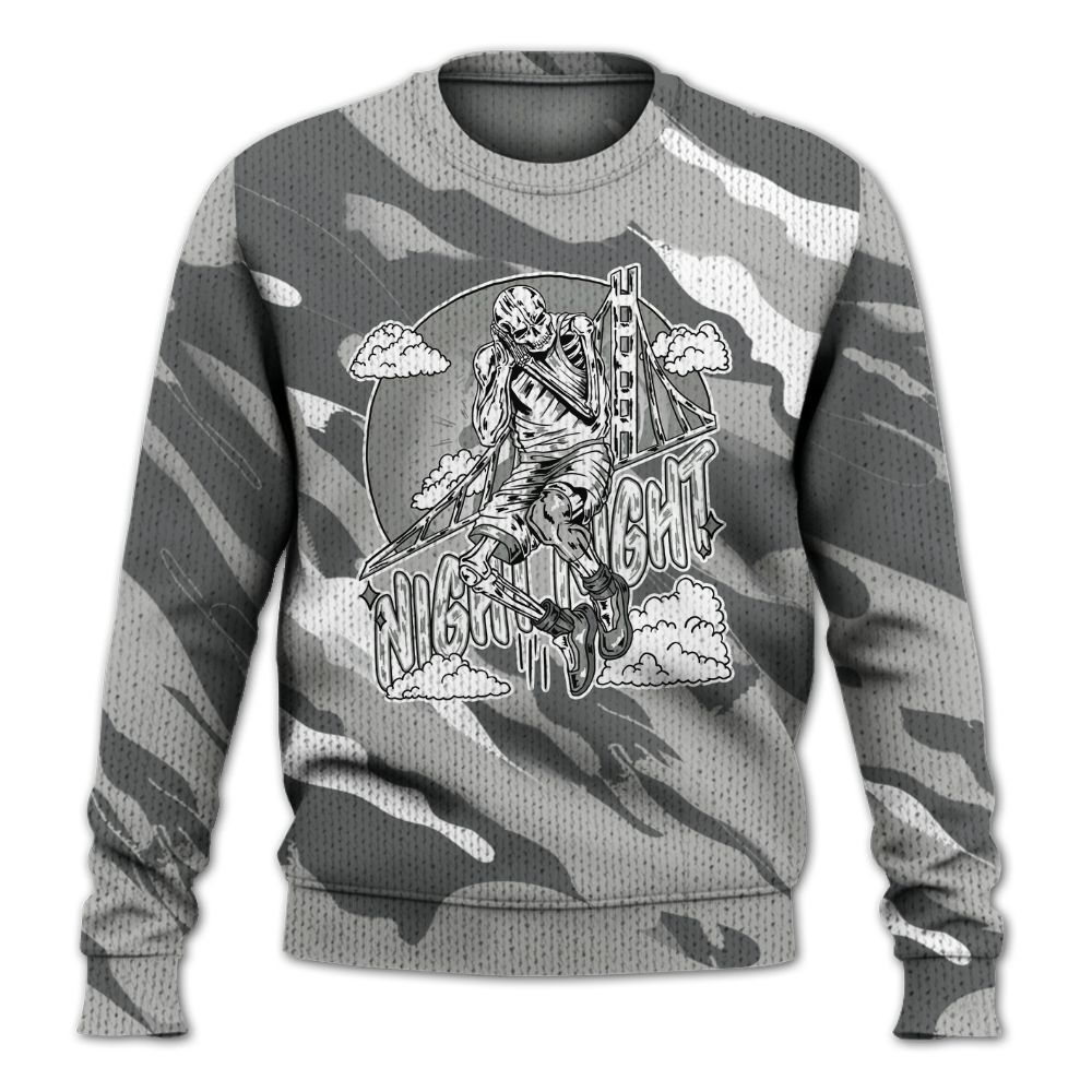 Knitted Sweater To Match Retro Wet Cement 4s - Seeya Skeleton Colored