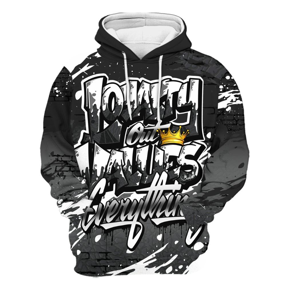 Hoodie To Match Black Cat 3s - Values Of Loyalty Drip All Over Print