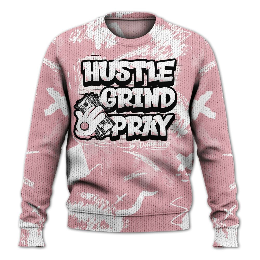 Knitted Sweater To Match Air Max 90 Neapolitan 2025 - Hustle Grind Pray Retro
