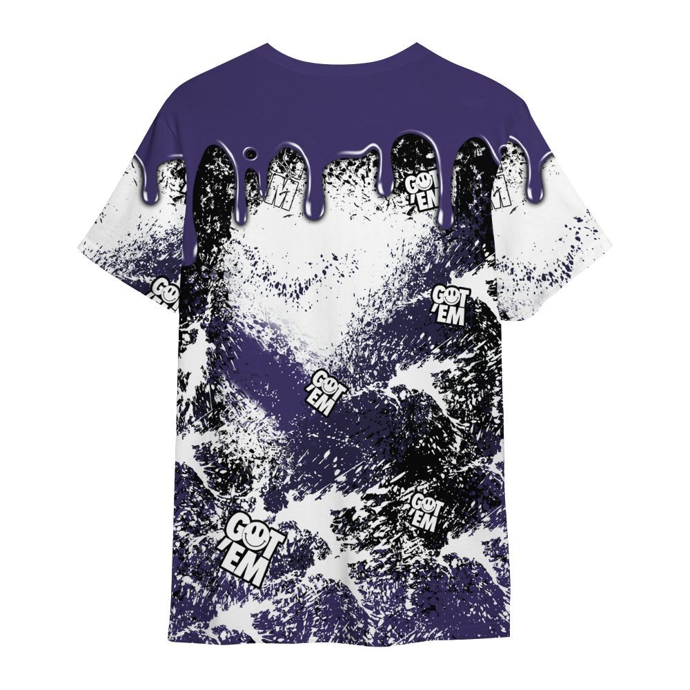 Shirt To Match Retro Court Purple 13s - Dripping 23 Drip All Over Print