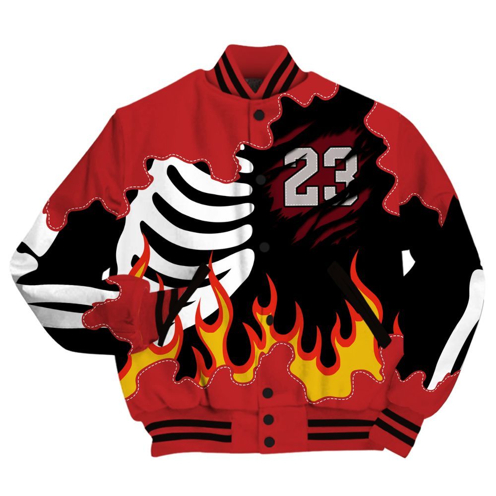 Varsity Jacket To Match Kobe 9 Elite Christmas - Burning Skeleton 23 G.O.A.T All Over Print