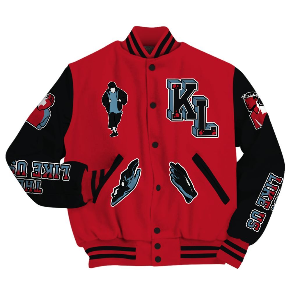 Varsity Jacket To Match Retro Raging Bull 5s - Dislike Us Graphic All Over Print