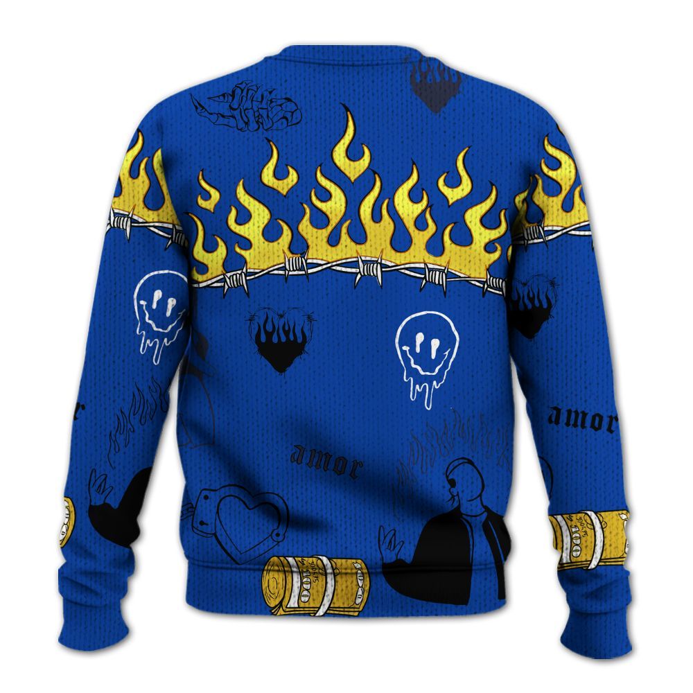 Sweater To Match Brazil Racer Blue Yellow 3s - Snake Trust No One Graphic