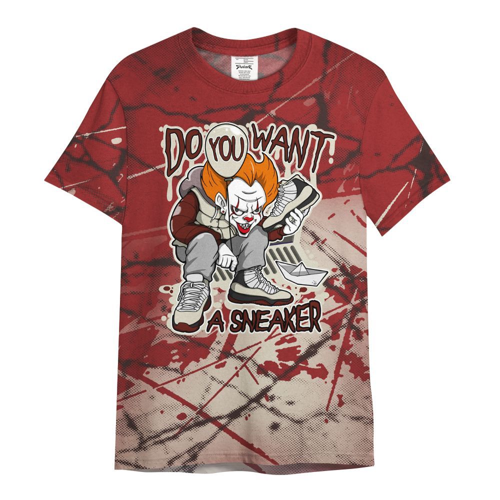 Shirt To Match High 85 Bred 1s - Clown Scary Sneakers Halloween Graphic All Over Print