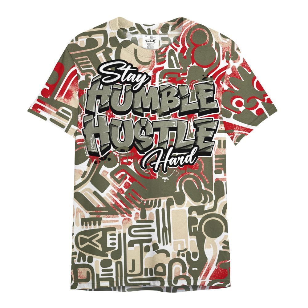 Shirt To Match Low OG Medium Olive 1s - Humble Hustle Retro All Over Print