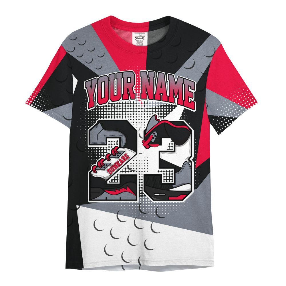Shirt To Match Mid Black Metallic 1s - Poly Custom Name Number 23 5s All Over Print