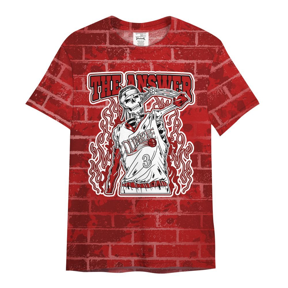 Shirt To Match Red Taxi 12s - Allen Answer Skeleton Brick All Over Print