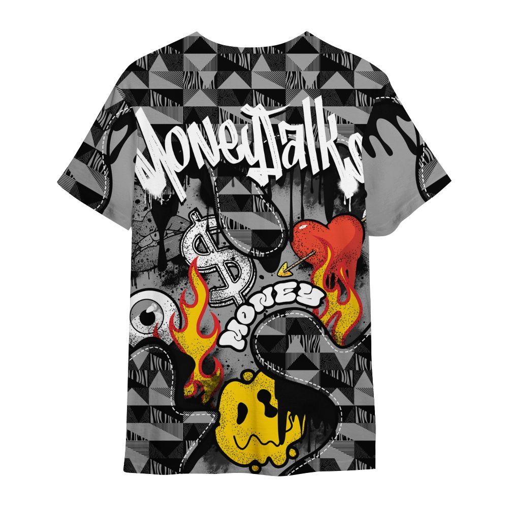 Shirt To Match Black Wolf Grey 12s - 23 Smile Burning Heart All Over Print