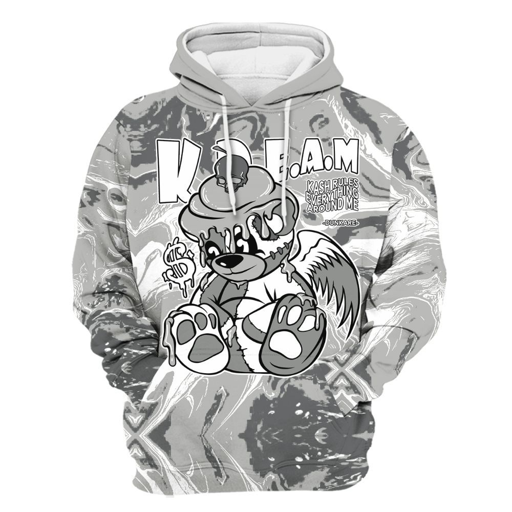 Hoodie To Match Paris Cement Grey 4s - Loot Bear Liquid All Over Print