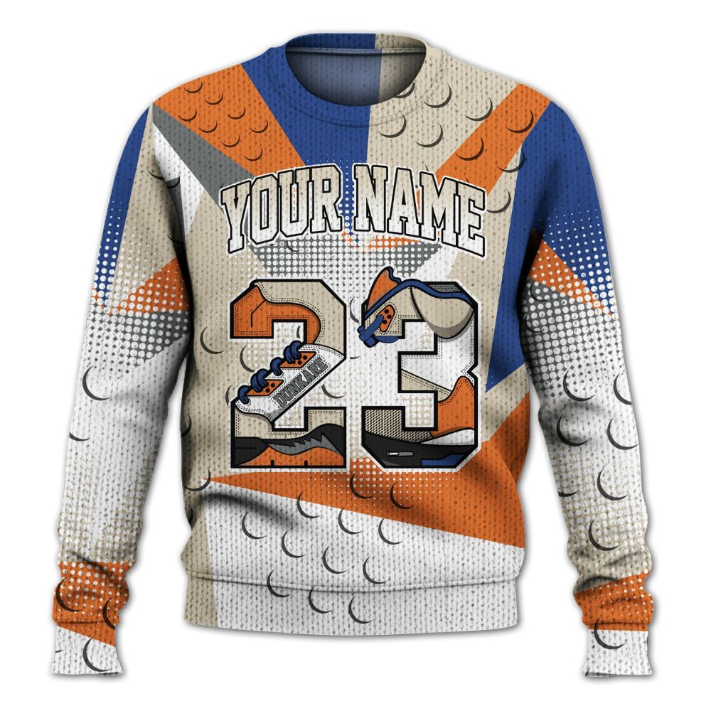 Knitted Sweater To Match Air Max 90 Rattan Birch - Poly Custom Name Number 23 5s