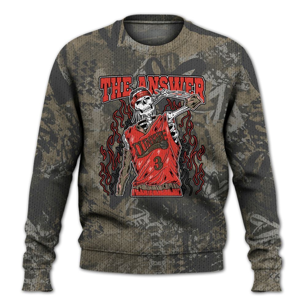 Knitted Sweater To Match Olive 9s - Allen Answer Skeleton Heart