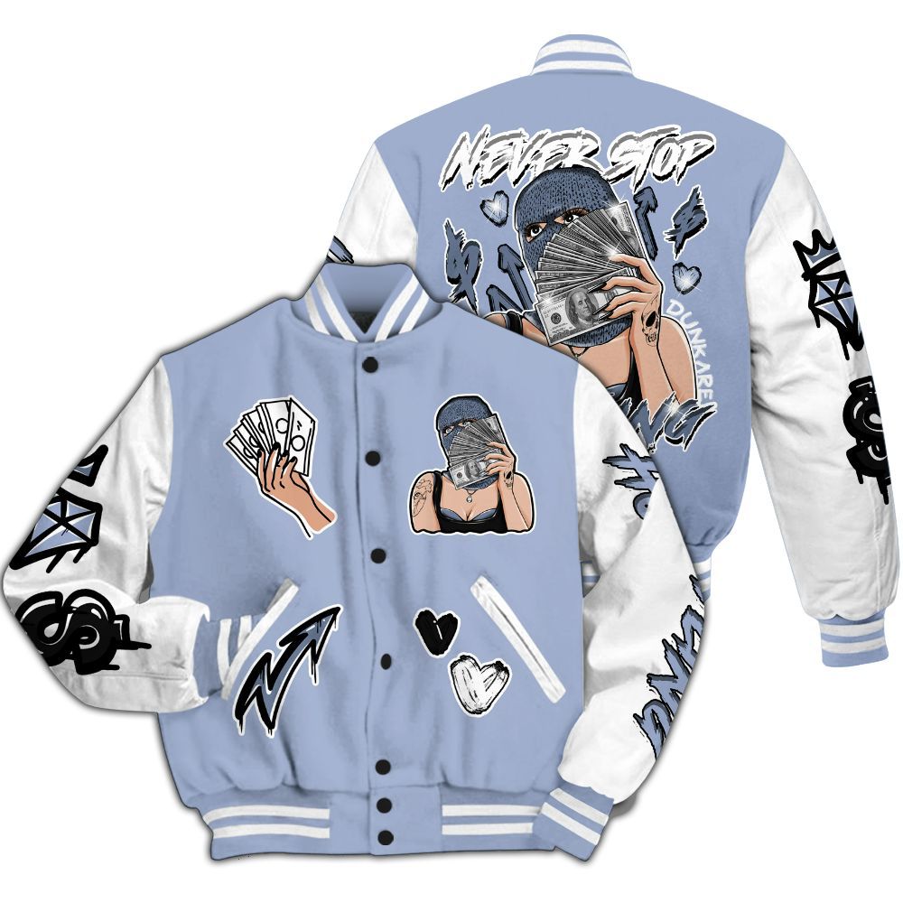 Varsity Jacket To Match Retro Blue Grey 13s - Hustling Unique All Over Print