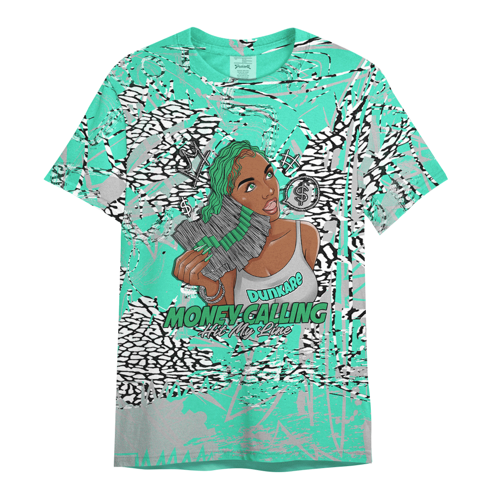 Shirt To Match Black Green Glow 3s - Moneycall Unique Scratched Art Shirt Unisex