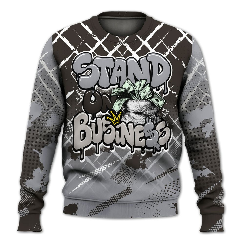 Sweatshirt To Match Baroque Brown 12s - Halftone Stand Business Dripping All Over Print