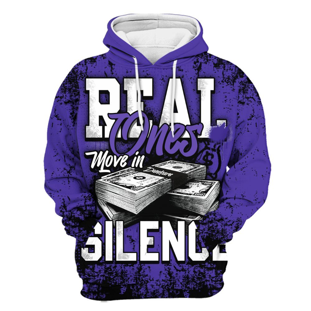 Hoodie To Match Field Purple 12s - Move In Silence Money Street Retro All Over Print