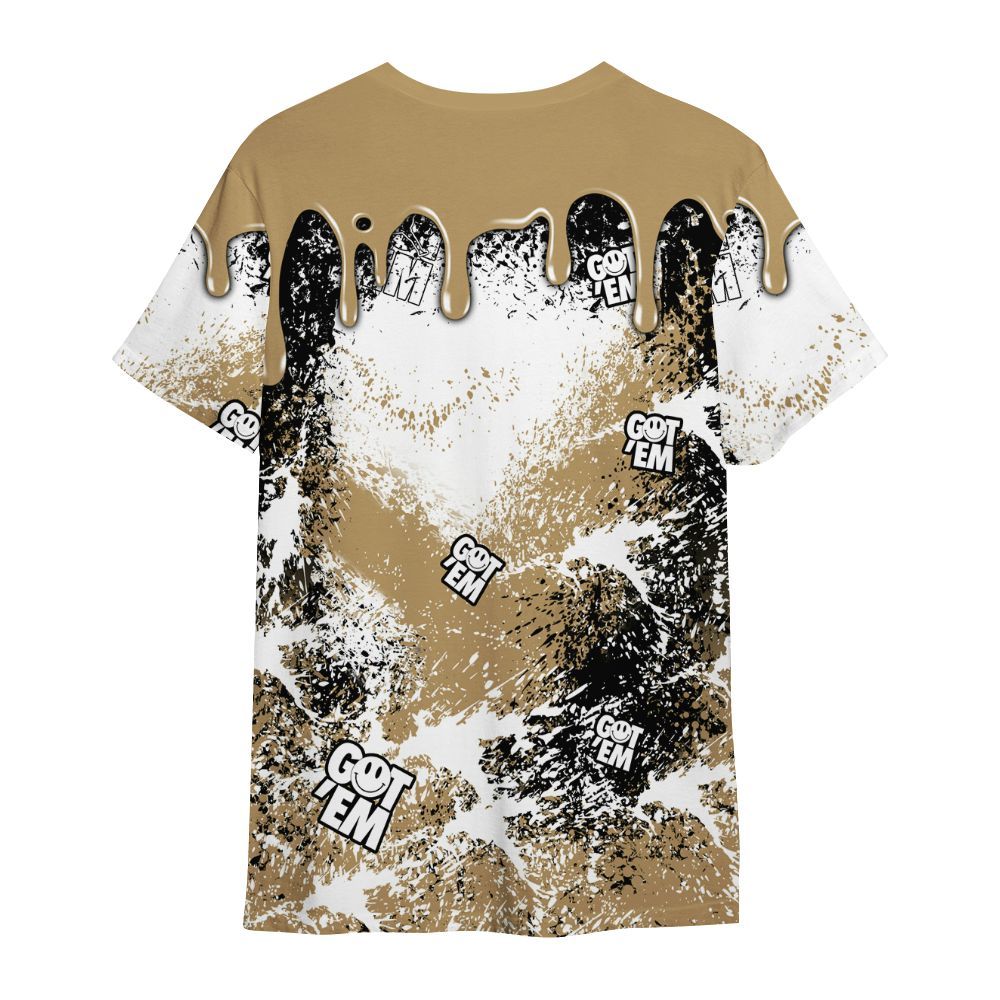 Shirt To Match High OG Black Metallic Gold 1s - Dripping 23 Drip All Over Print