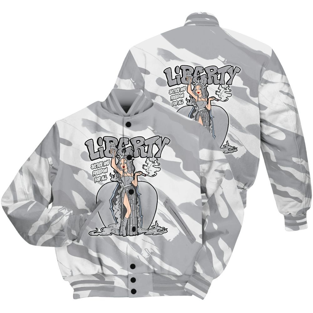 Varsity Jacket To Match Low OG Wolf Grey 1s Shirt - Midwest Cartoon Colored All Over Print