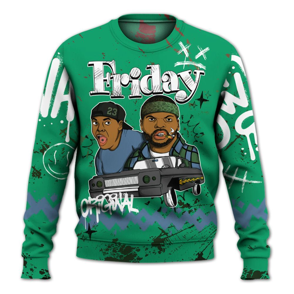 Sweatshirt To Match Foamposite Pro Pine Green 2025 - Friday Sneaker Crayon All Over Print