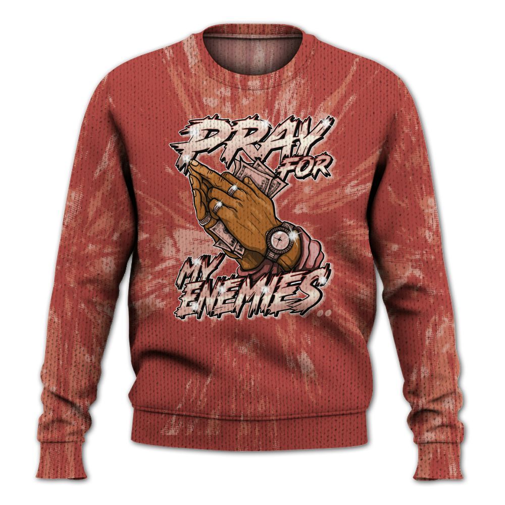 Knitted Sweater To Match Dune Red 13s - Prayed For Enemies Graphic Luxury