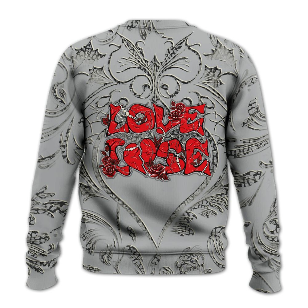 Sweatshirt To Match Cement Grey 3s - Loves Lose Gothic All Over Print