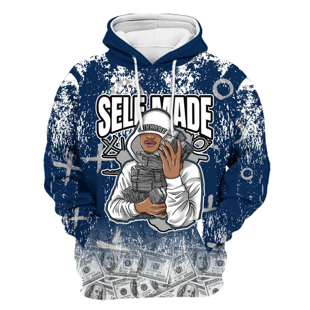 Hoodie To Match SB White Navy 4s - Selfmade Unique Drip All Over Print