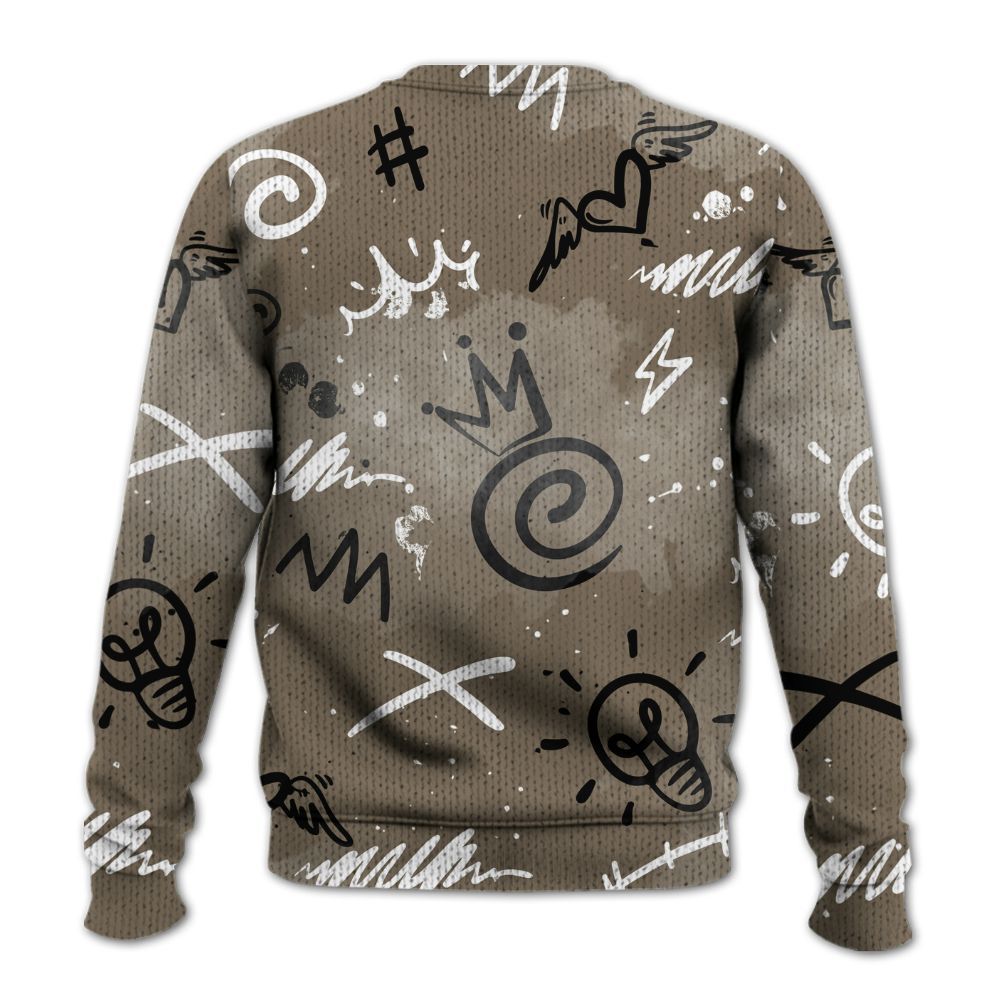 Knitted Sweater To Match Low OG Dark Mocha 1s - Drip Been Di2ferent