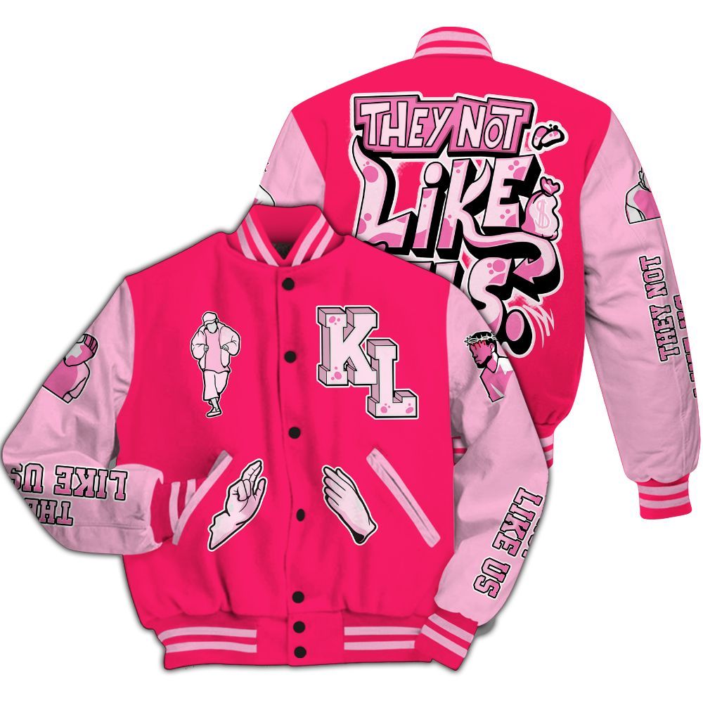 Varsity Jacket To Match Air VaporMax Plus Triple Pink - Dislike Us Graphic All Over Print