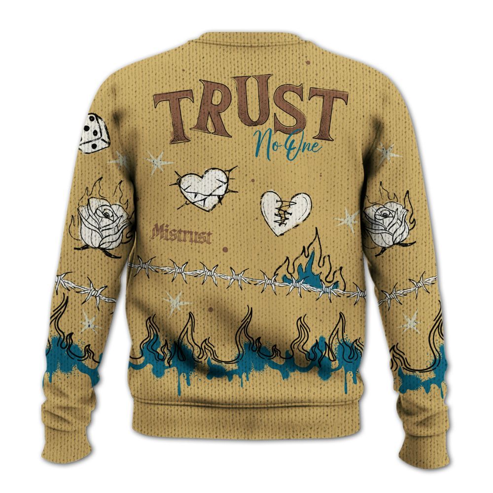 Knitted Sweater To Match Retro Cacao Wow 4s - Trust No One Snake-Bite Doodle Crayon