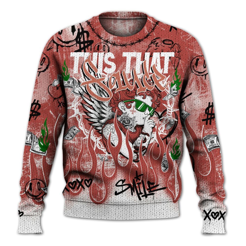 Knitted Sweater To Match Dune Red 13s - This That Sauce Angel