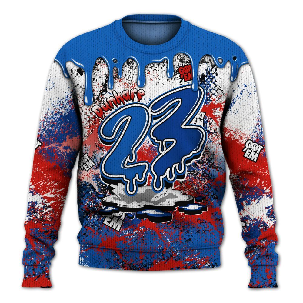 Knitted Sweater To Match Kobe 6 Game Royal - Dripping 23 Drip