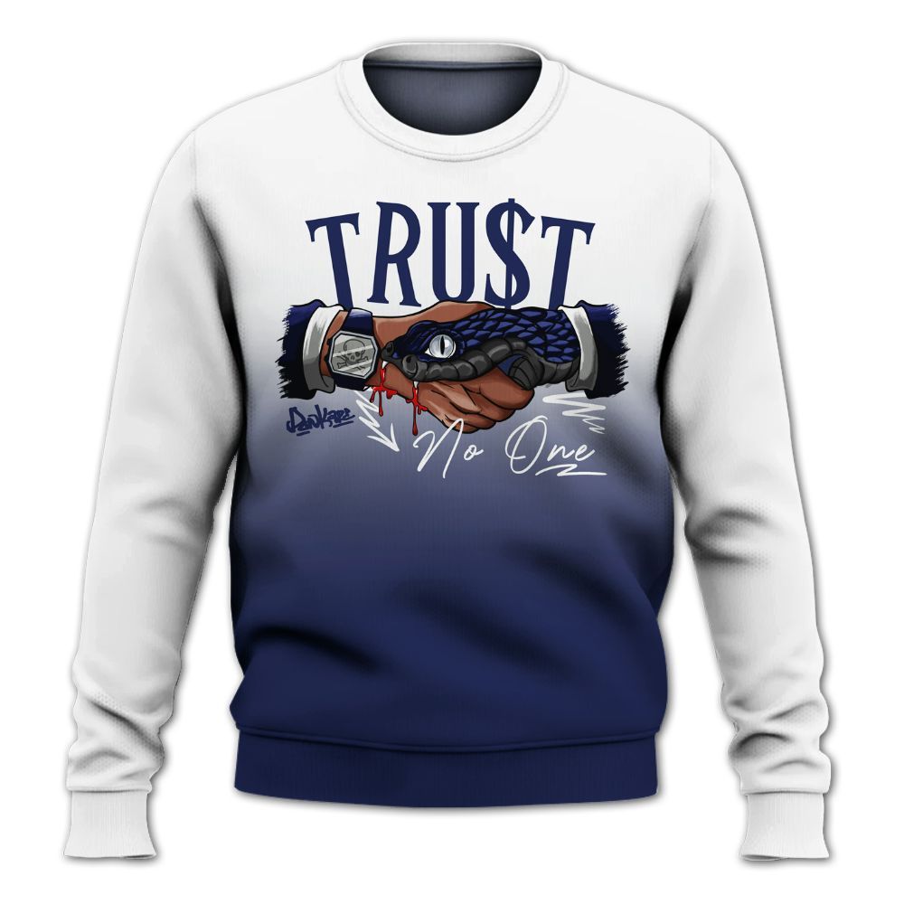 Sweatshirt To Match Midnight Navy 11s - Snake Trust No One Drip All Over Print
