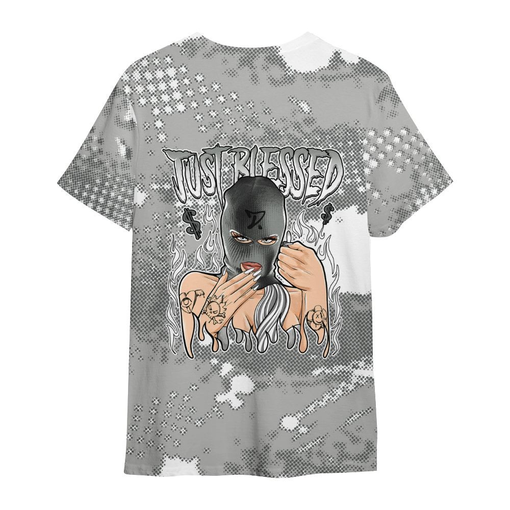 Shirt To Match Paris Cement Grey 4s - Blessed!! Smoke Dot All Over Print