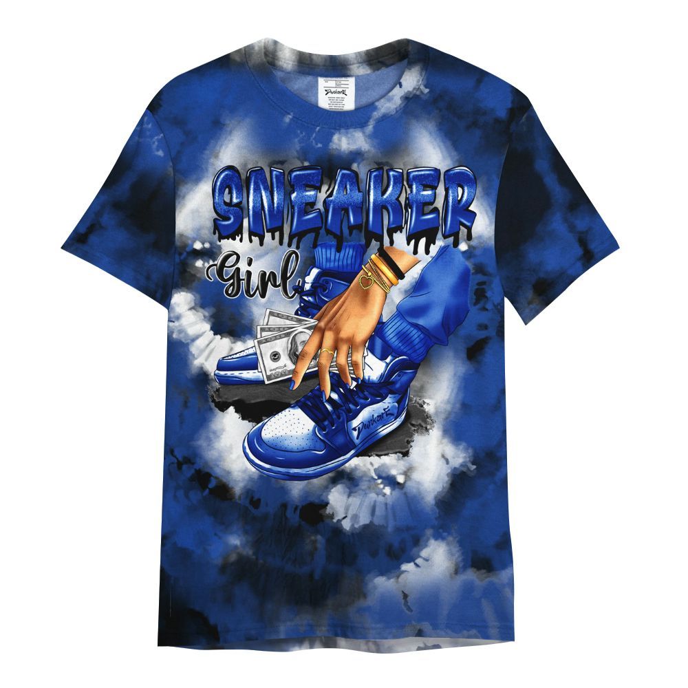 Shirt To Match Air Foamposite One Royal - SNEAKER Girl Money Drip Tie Dye All Over Print