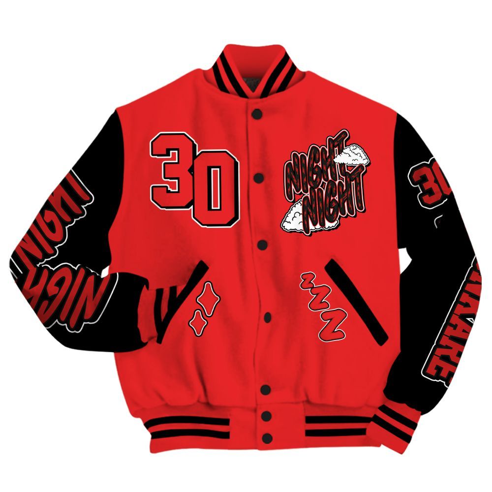 Varsity Jacket To Match Red Thunder 4s - Seeya Skeleton All Over Print
