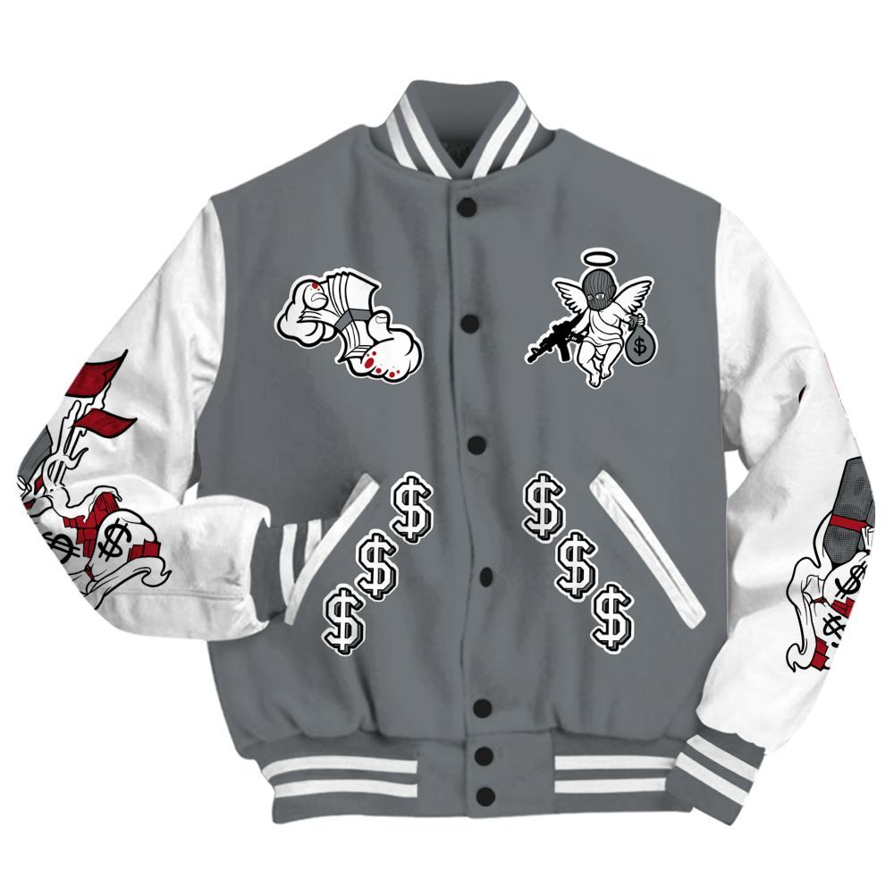 Varsity Jacket To Match Retro Fire Red 9s - Ones Move In Silence Graphic All Over Print