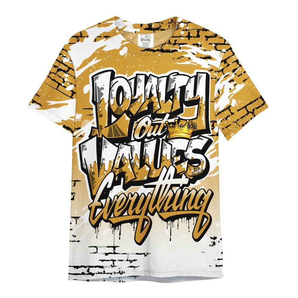 Shirt To Match Dunk Low Wheat Pale Ivory - Values Of Loyalty Drip All Over Print