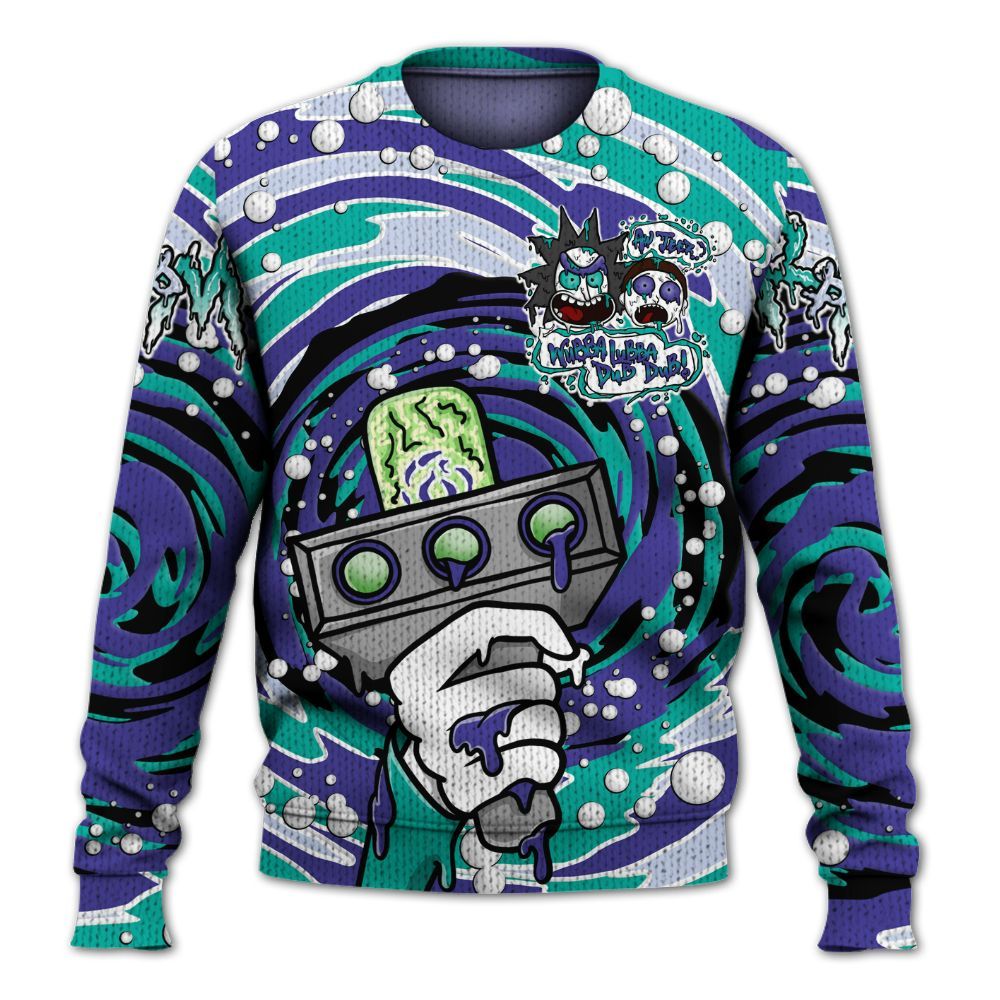 Sweater To Match Retro Grape 5s - Wubba Rick Drip Graphic