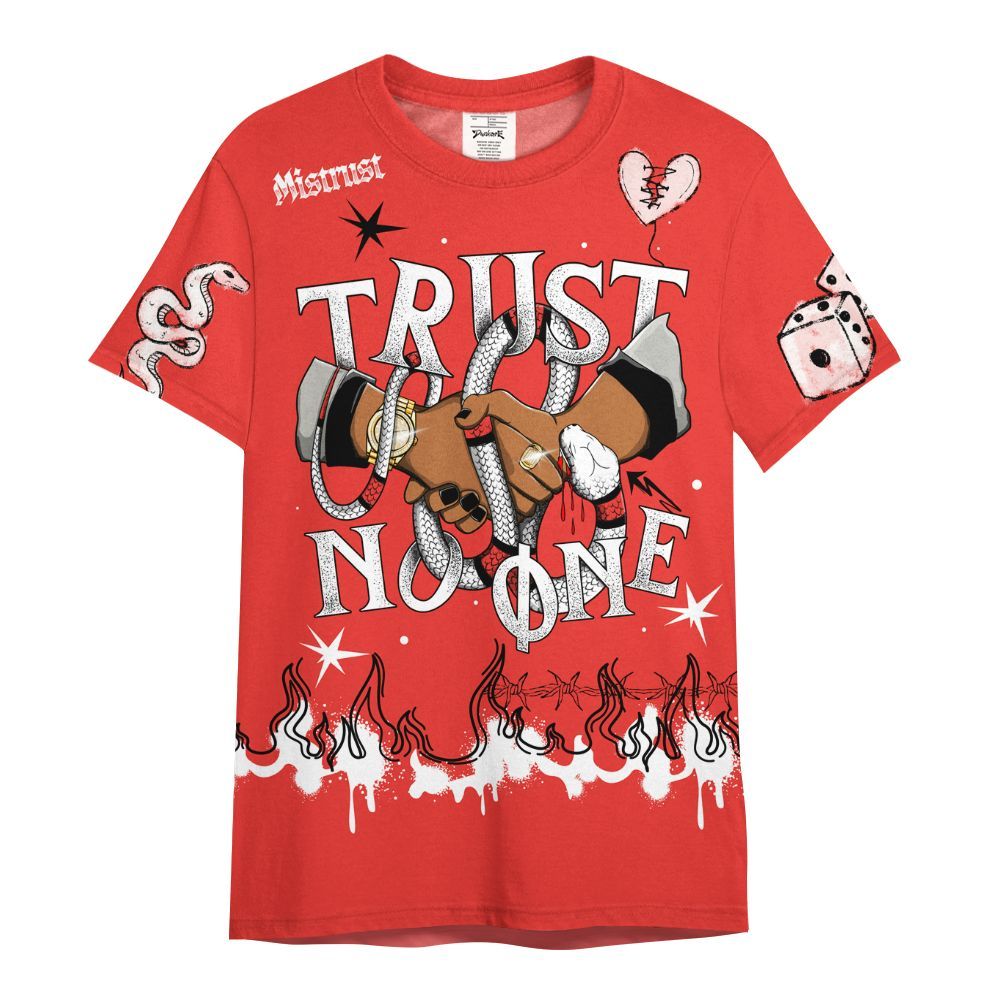 Shirt To Match Vomero 5 Bright Crimson - Trust No One Snake-Bite Doodle Crayon All Over Print